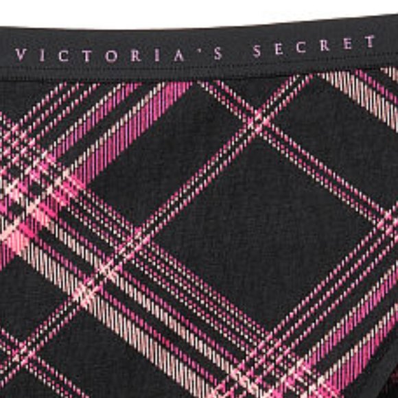 NWT VS M High-Leg Brief Pink Black Plaid - Picture 15 of 16